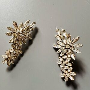 Unique Vintage Crystal Floral Earrings
